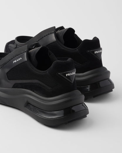 PRADA
Systeme brushed leather sneakers with bike fabric and suede elements