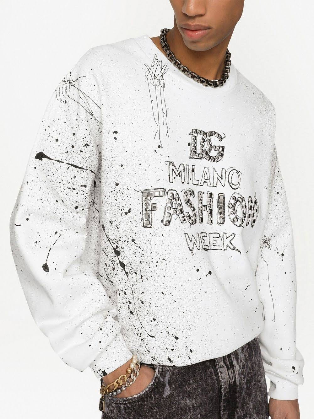 Dolce & Gabbana - Studded-logo Cotton Sweatshirt