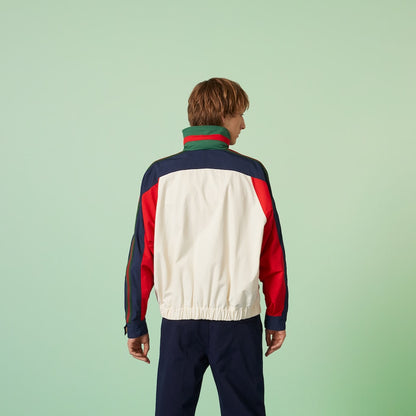 Conscious
Gucci
colour-block bomber jacket