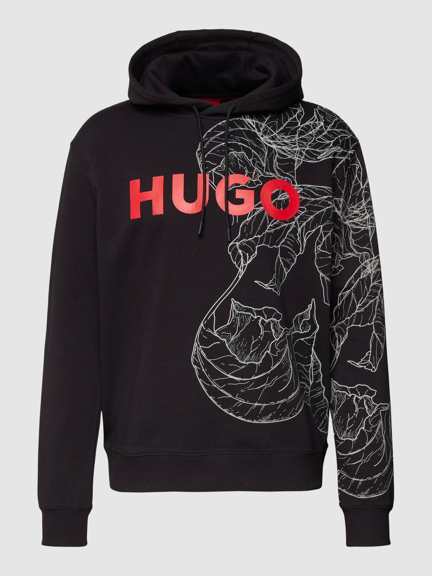 Hugo Boss - Cotton Terry Logo Hoodie With Tattoo-Inspired Print