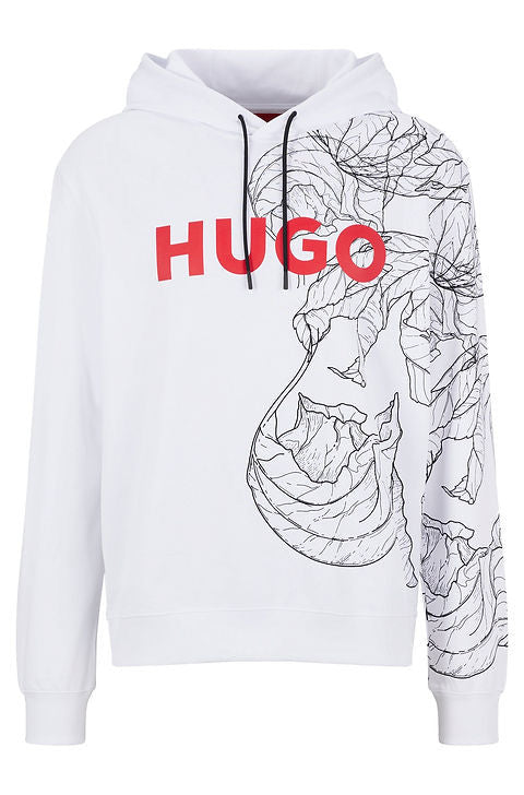 Hugo Boss - Cotton Terry Logo Hoodie With Tattoo-Inspired Print