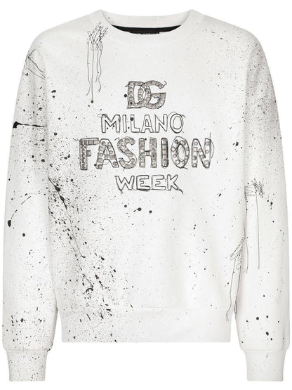 Dolce & Gabbana - Studded-logo Cotton Sweatshirt