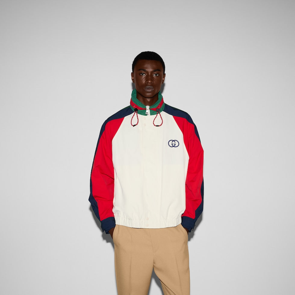 Conscious
Gucci
colour-block bomber jacket